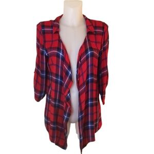 Women’s Warehouse One Red Open Front Cardigan Top Size Medium